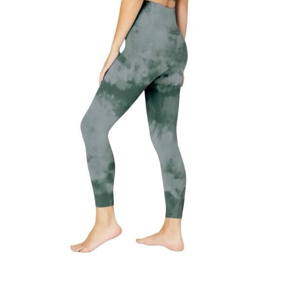 NWT Beyond Yoga Women Small Lux Sage Smoke High Rise Marbled Foil Shine Leggings - Picture 4 of 10